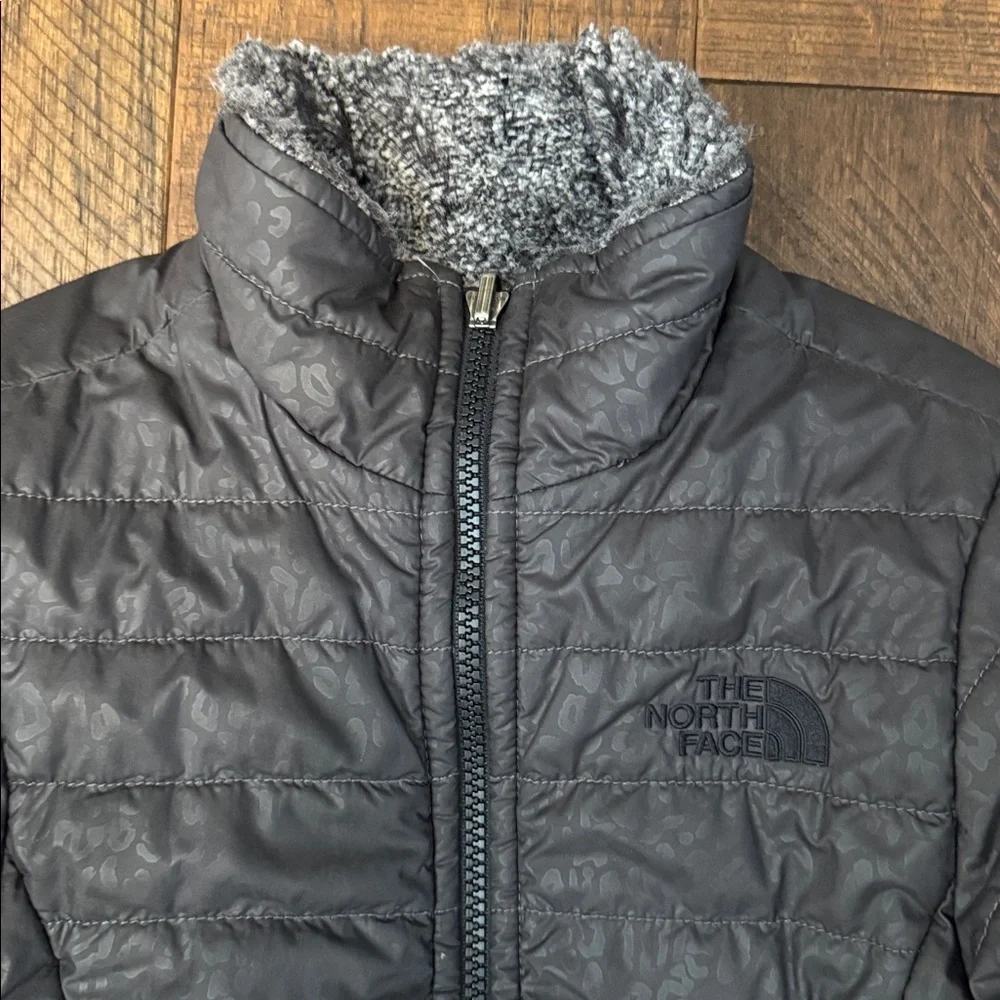 The North Face Girl’s Reversible Coat in Black Leopard